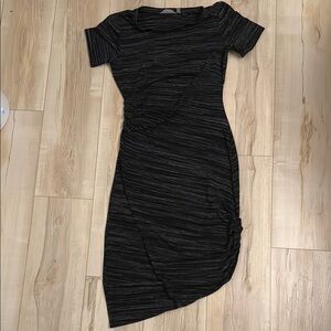 Athleta Black Ruched Bodycon Dress